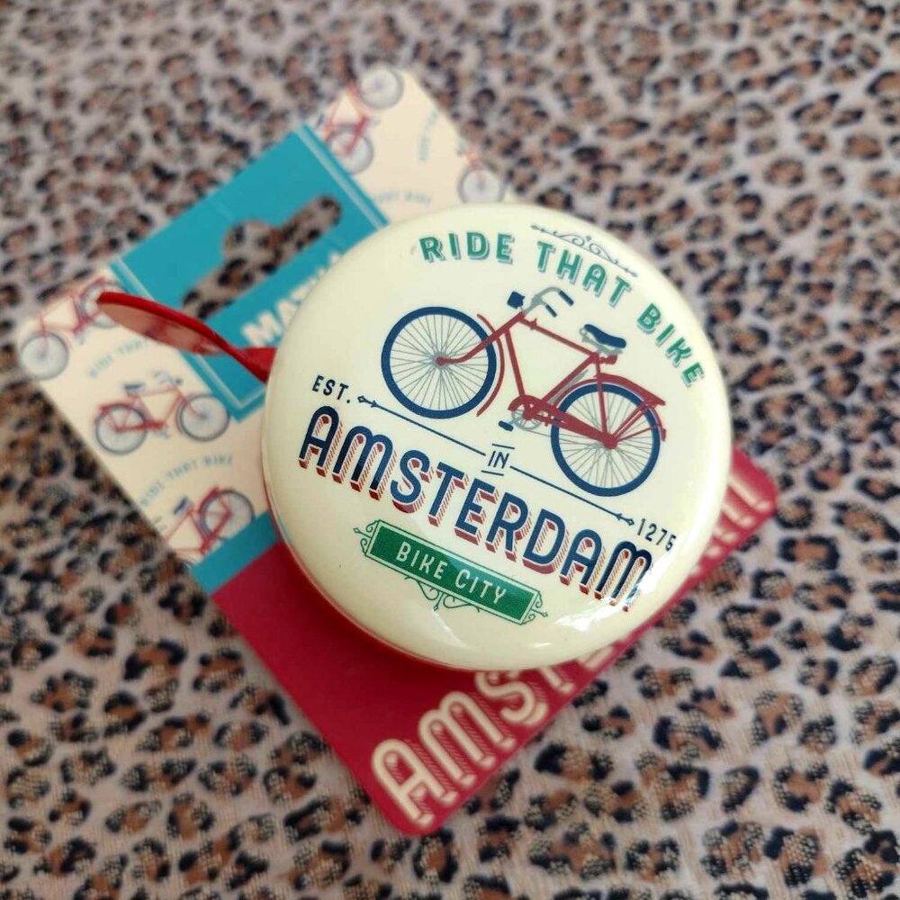 Bicycle bell Ride That Bike Amsterdam beige red